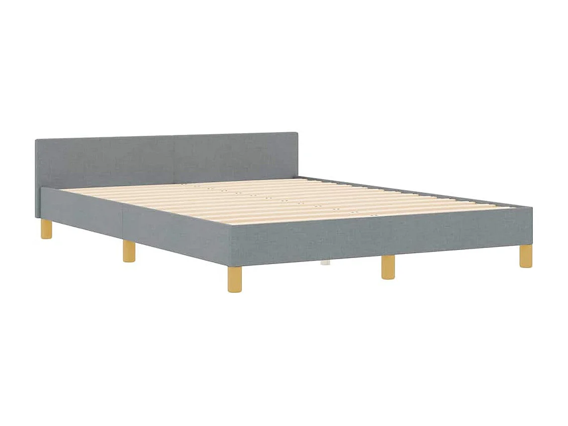 Estructura de cama con cabecera Gris claro 140 x 190 cm tela