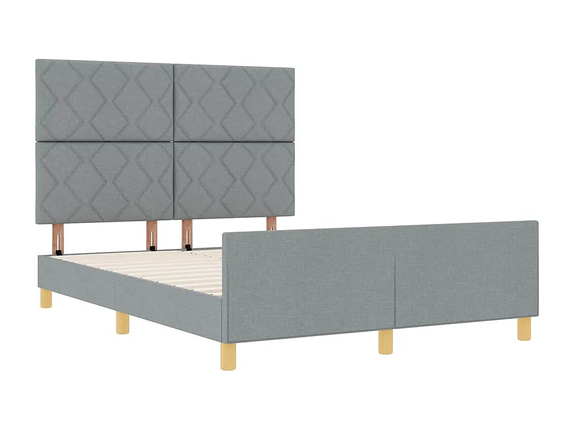 Estructura de cama con cabecera Gris claro 140 x 190 cm tela