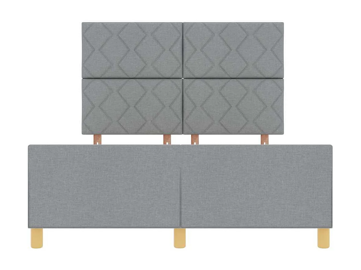Estructura de cama con cabecera Gris claro 140 x 190 cm tela