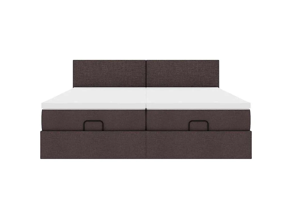 Ottoman-Bett mit Matratzen Dunkelbraun 180x200 cm Stoff
