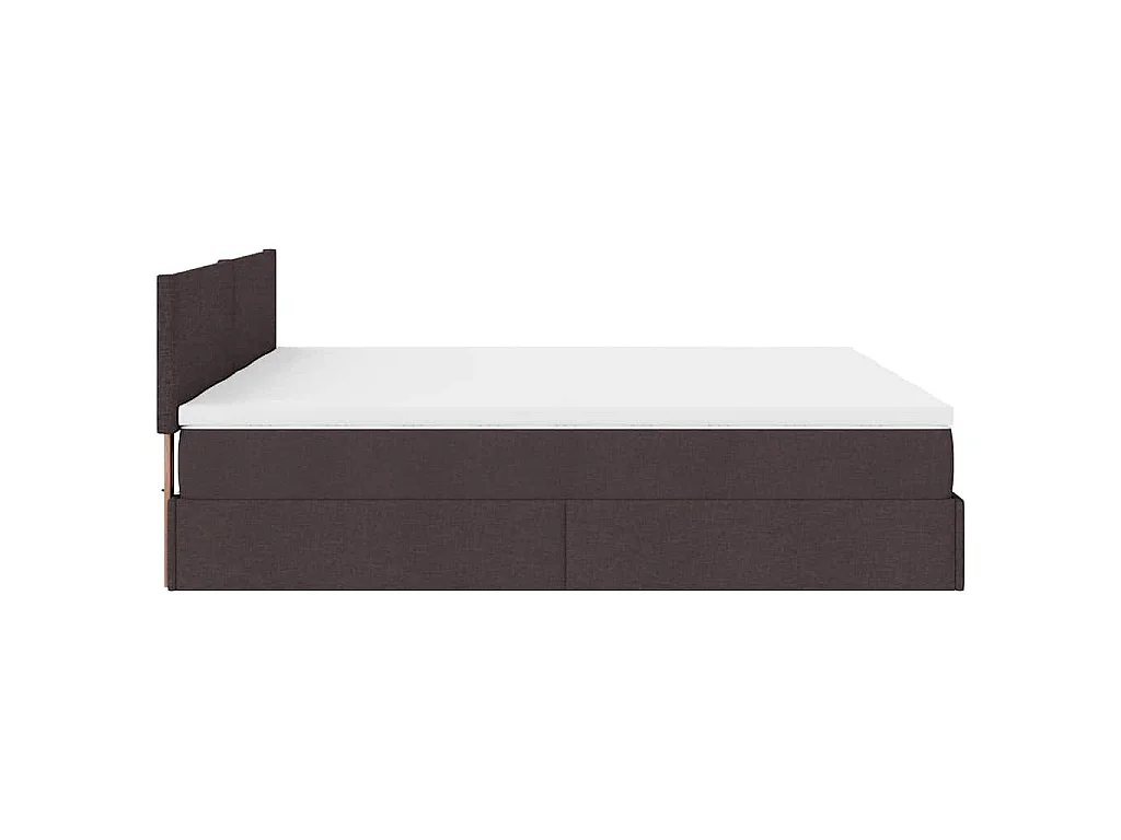 Ottoman-Bett mit Matratzen Dunkelbraun 180x200 cm Stoff