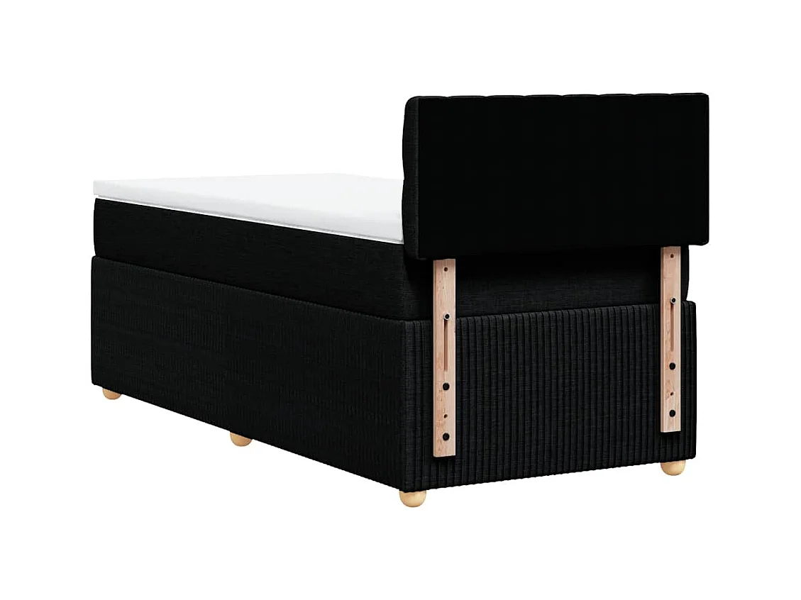 Sommier à lattes de lit avec matelas Noir 90x190 cm Tissu