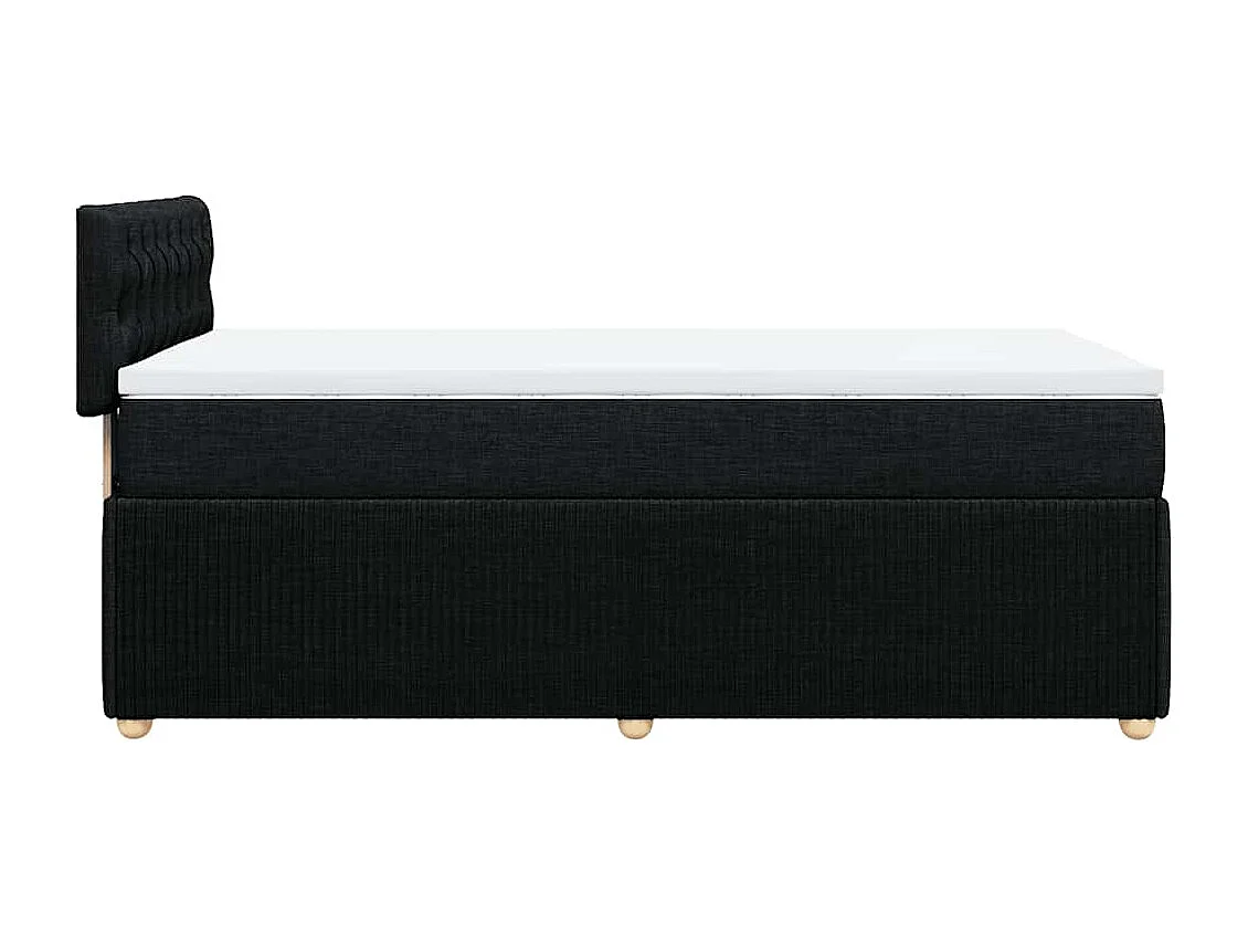 Giroletto a Molle con Materasso Nero 90x190 cm in Tessuto