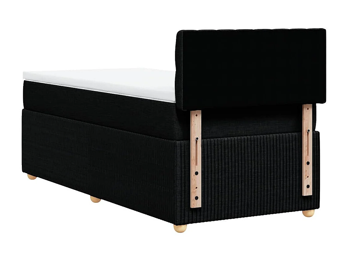 Giroletto a Molle con Materasso Nero 90x190 cm in Tessuto