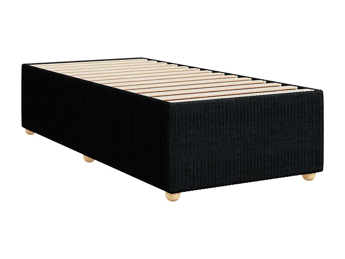 Giroletto a Molle con Materasso Nero 90x190 cm in Tessuto