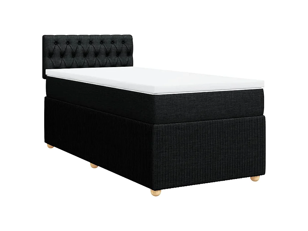 Boxspringbett mit Matratze Schwarz 90x190 cm Stoff