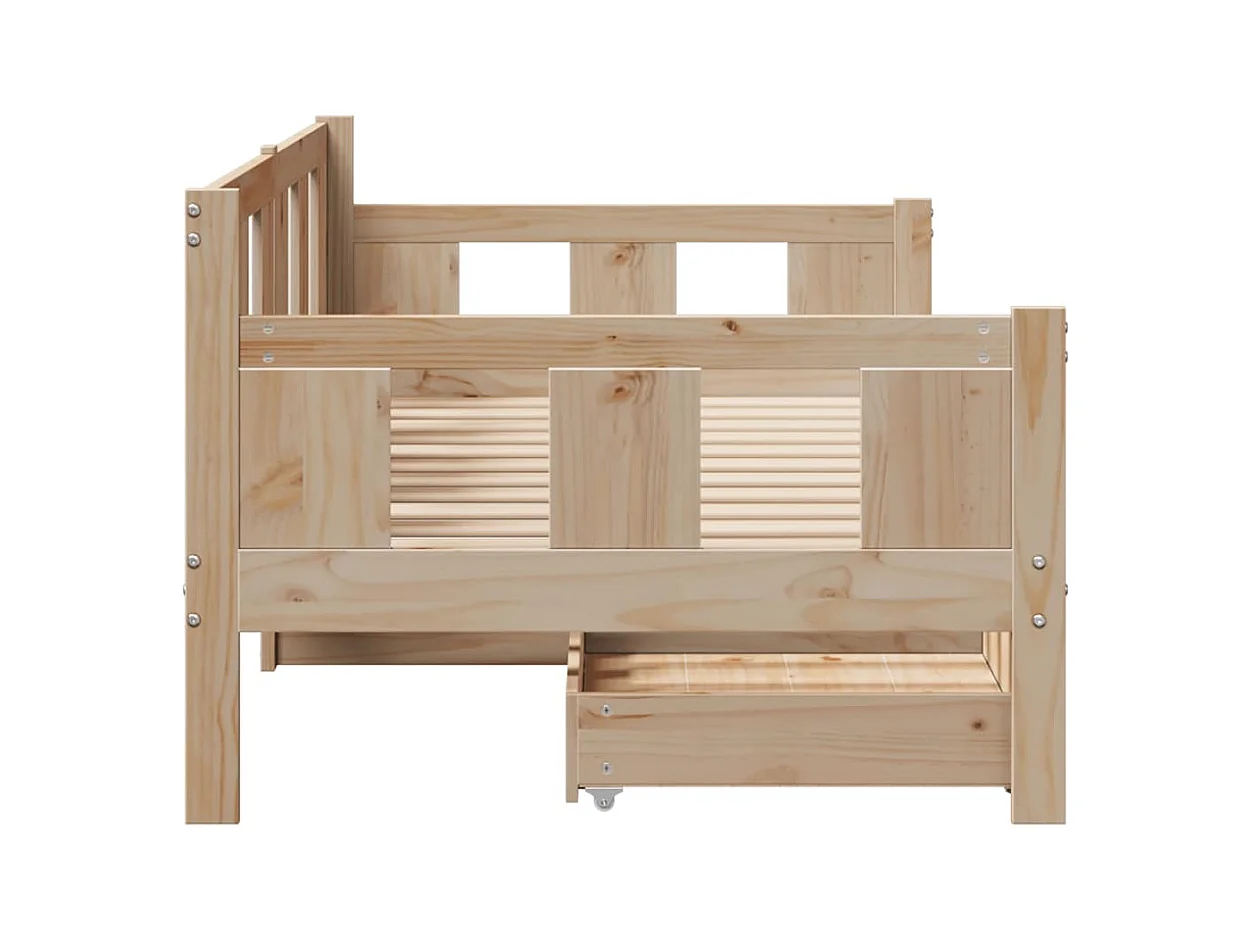 Lit de jour avec tiroirs sans matelas 90x200 cm bois massif
