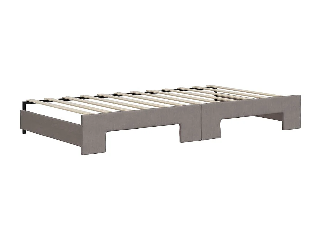 Tagesbett Ausziehbar mit Matratzen Taupe 100x200 cm Stoff