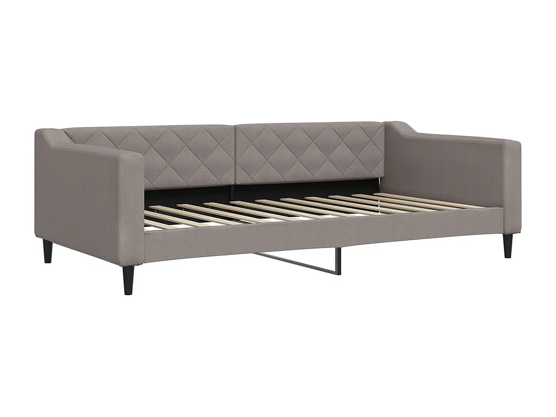 Tagesbett Ausziehbar mit Matratzen Taupe 100x200 cm Stoff