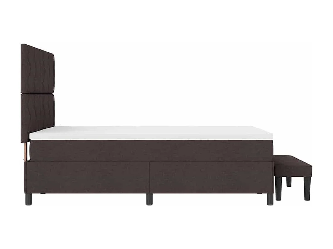 Lit à ressorts avec matelas Marron foncé 140 x 190 cm tissu