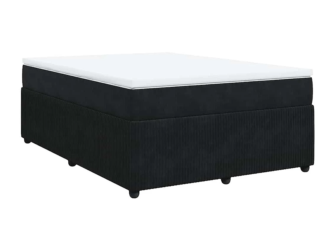 Boxspringbett mit Matratze Schwarz 140x190 cm Samt