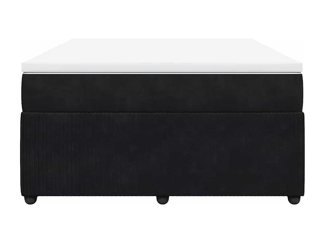 Boxspringbett mit Matratze Schwarz 140x190 cm Samt