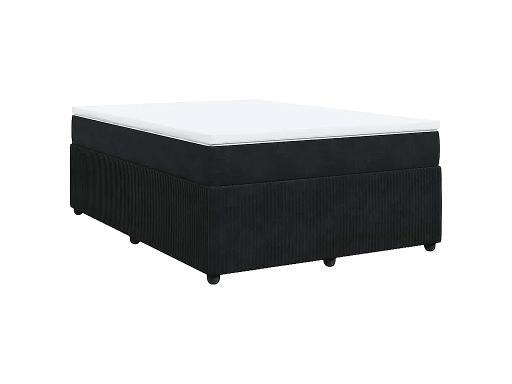 Cama com molas/colchão 140x190 cm veludo preto