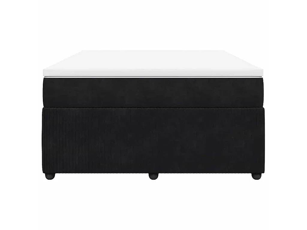 Boxspring met matras fluweel zwart 140x190 cm