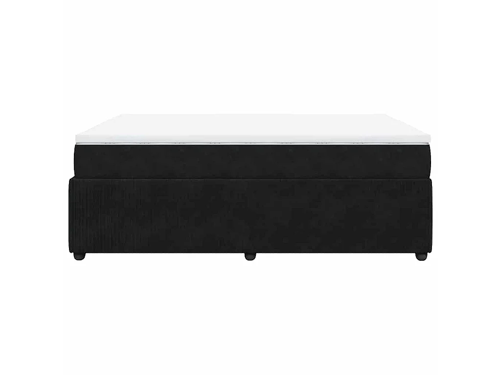 Boxspring met matras fluweel zwart 140x190 cm