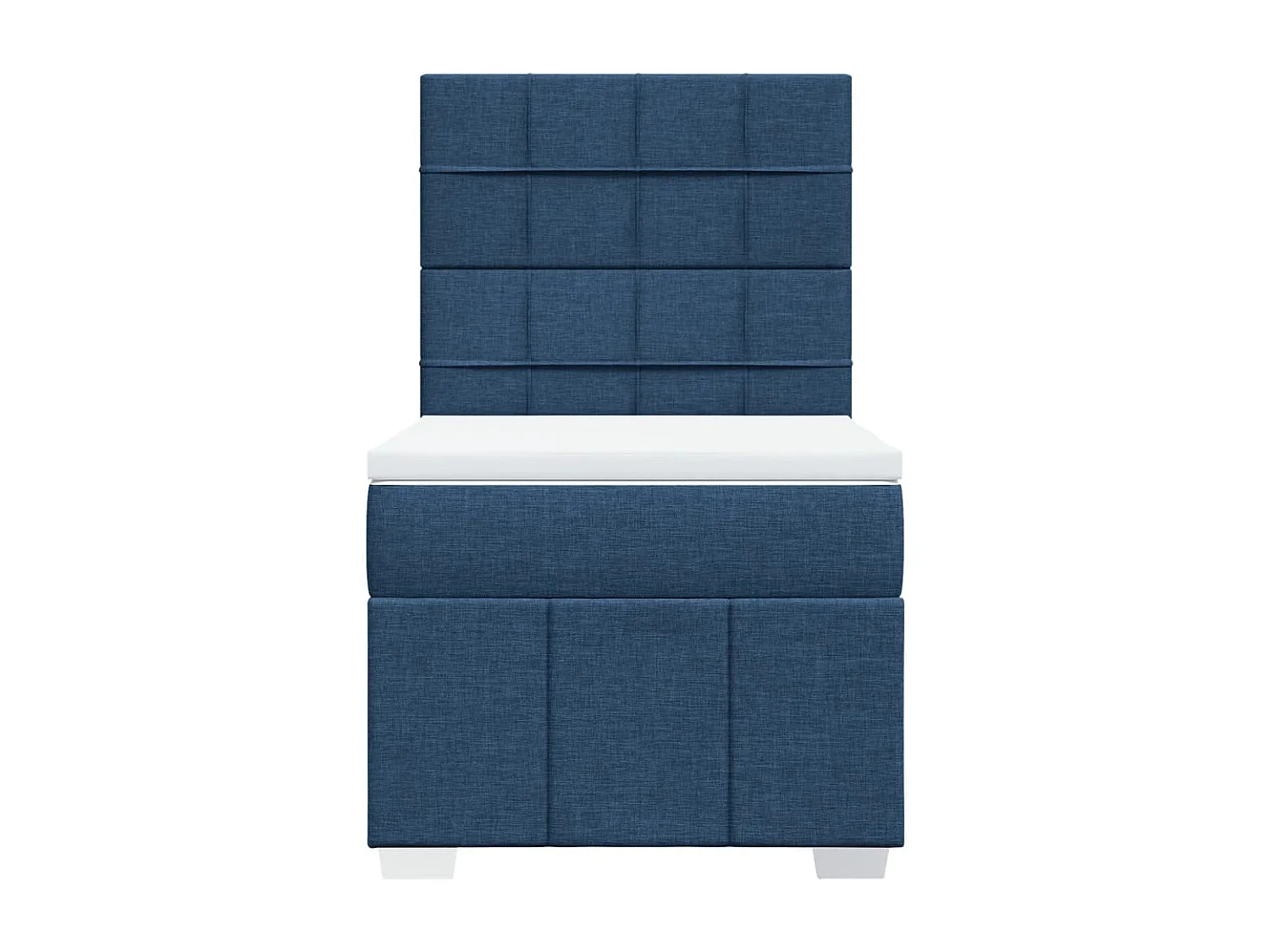 Boxspring met matras stof blauw 90x200 cm