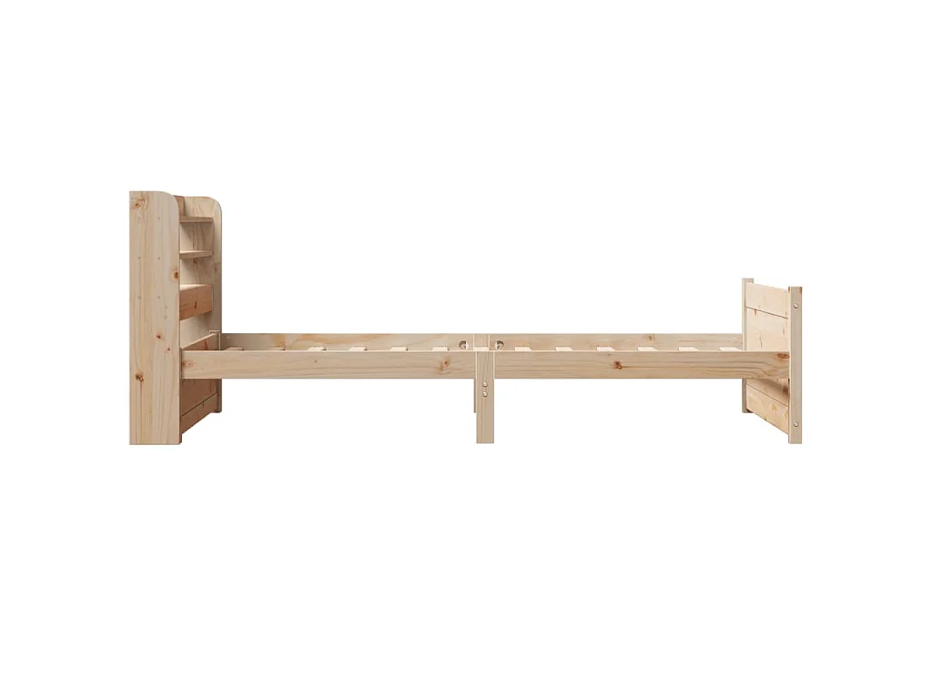 Bedframe met hoofdbord massief grenenhout 90x200 cm