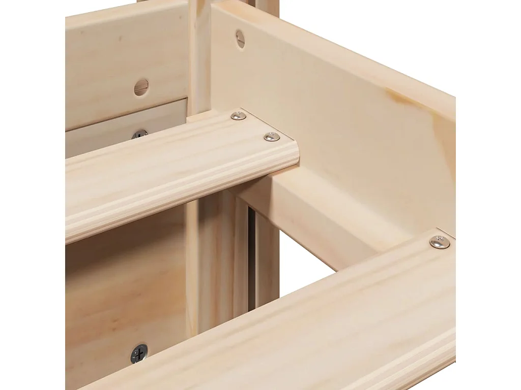 Bedframe met hoofdbord massief grenenhout 90x200 cm