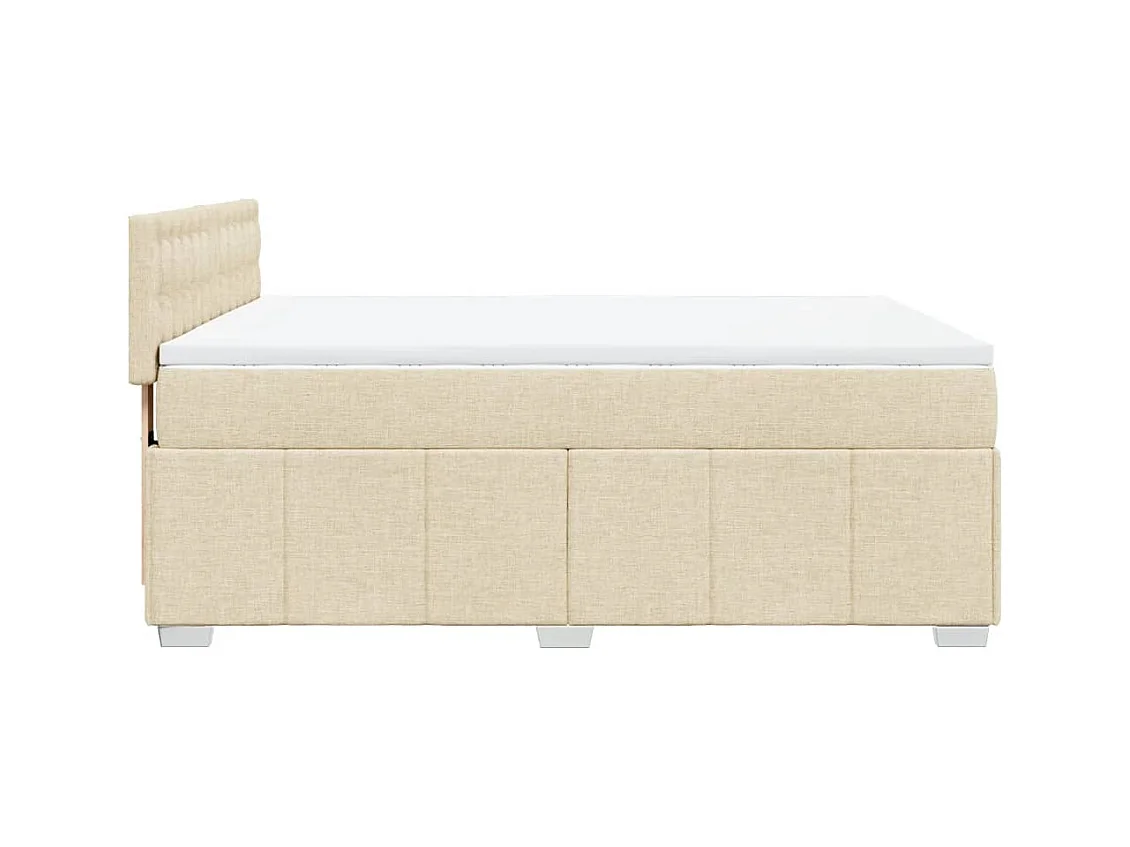 Sommier à lattes de lit avec matelas Crème 140x200 cm Tissu