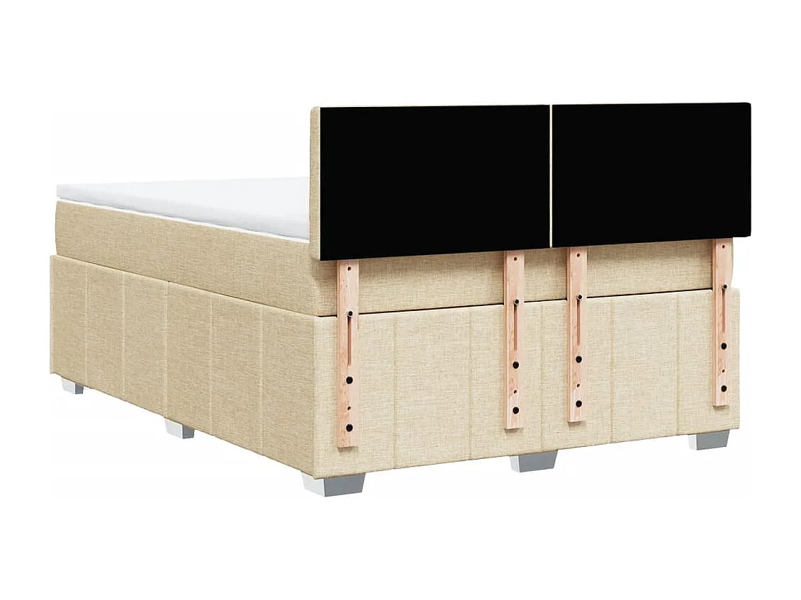 Cama com molas/colchão 140x200 cm tecido cor creme