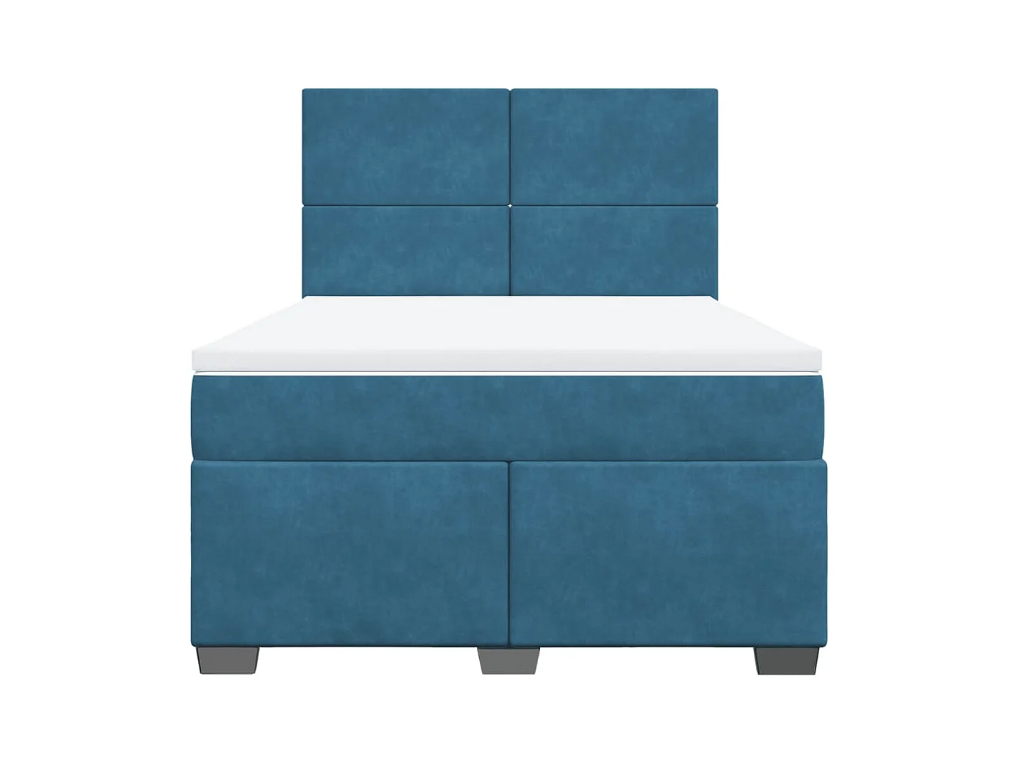 Boxspring met matras fluweel blauw 160x200 cm
