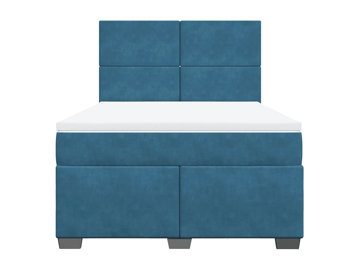 Boxspring met matras fluweel blauw 160x200 cm