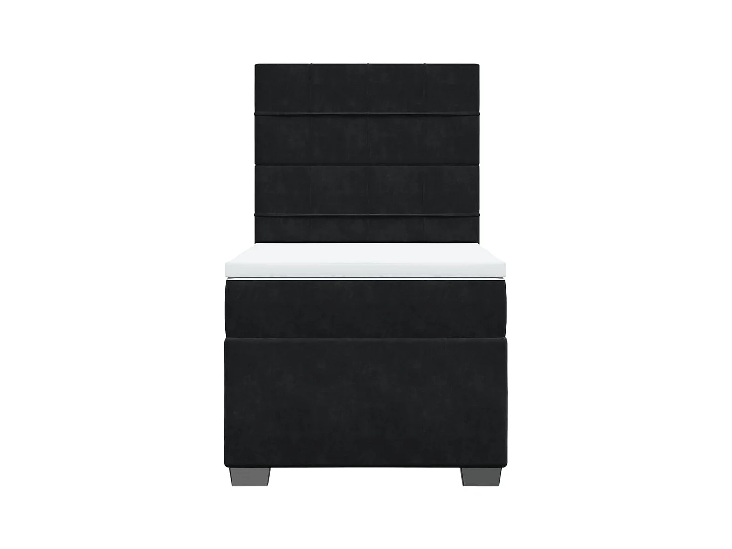 Sommier à lattes de lit avec matelas Noir 90x200 cm Velours