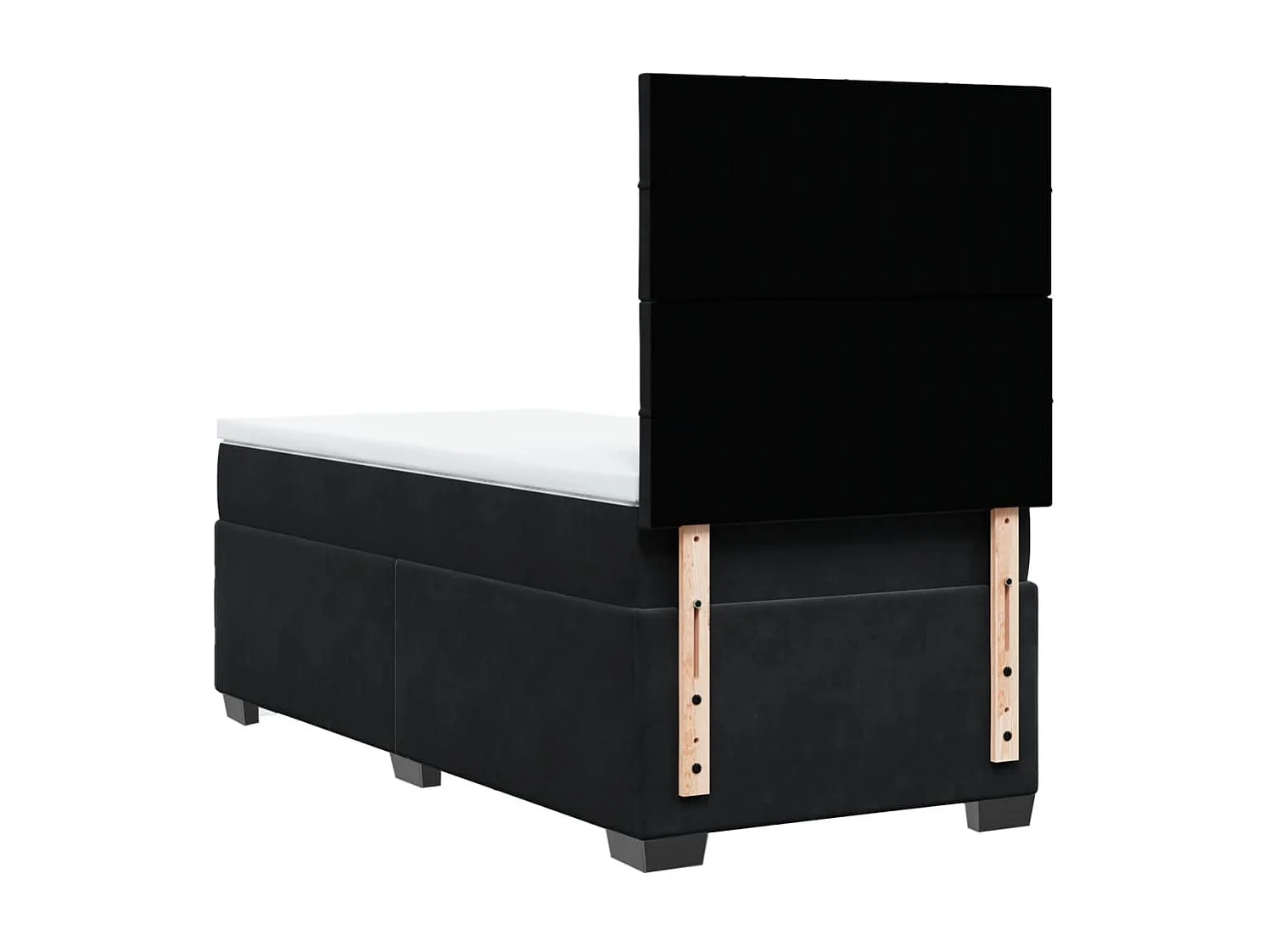 Giroletto a Molle con Materasso Nero 90x200 cm in Velluto