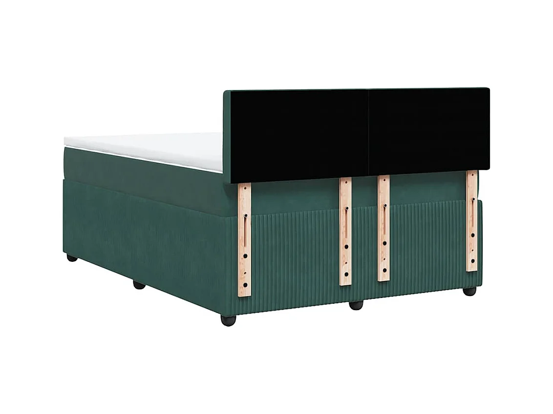 Sommier à lattes de lit et matelas Vert foncé 140x190cm Velours