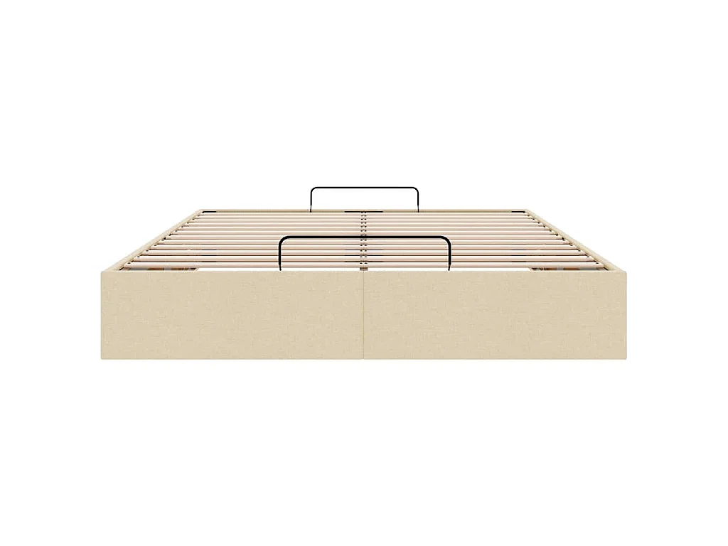 Cadre de lit ottoman sans matelas crème 140x190 cm tissu