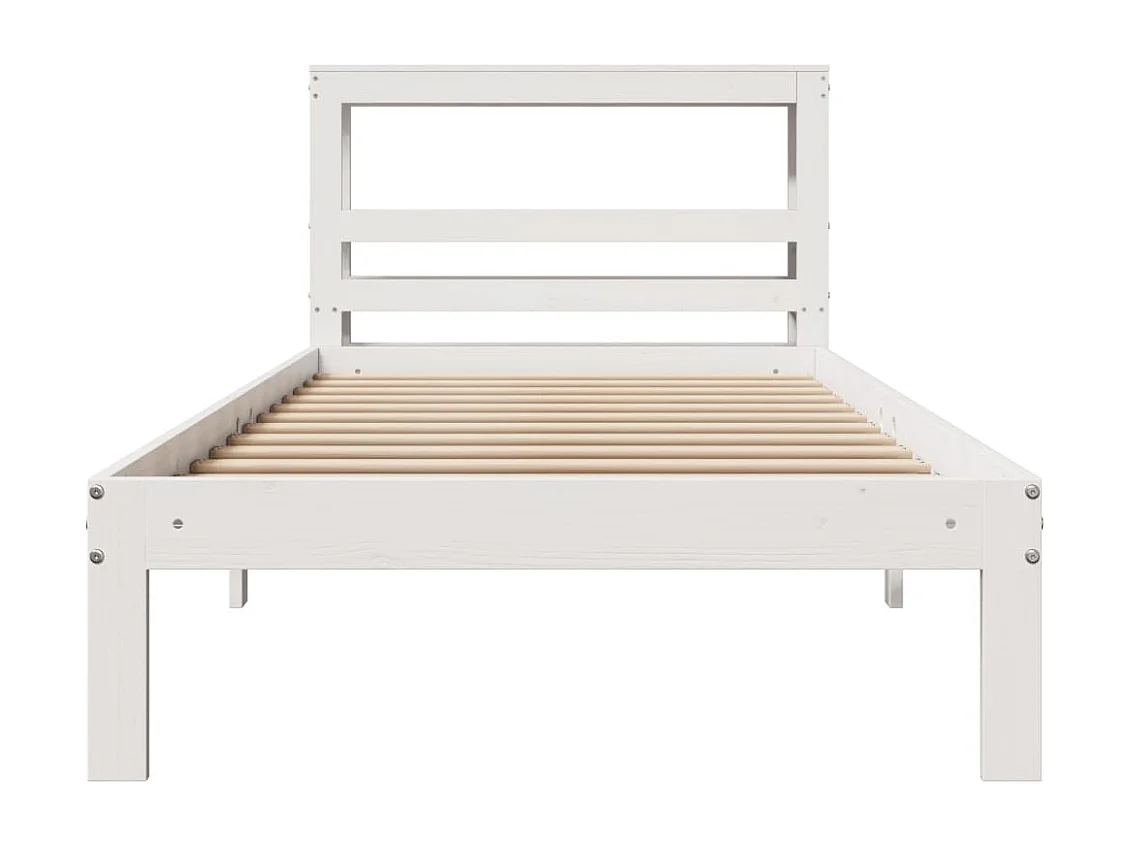 Giroletto con Testiera senza Materasso Bianco 90x200 cm