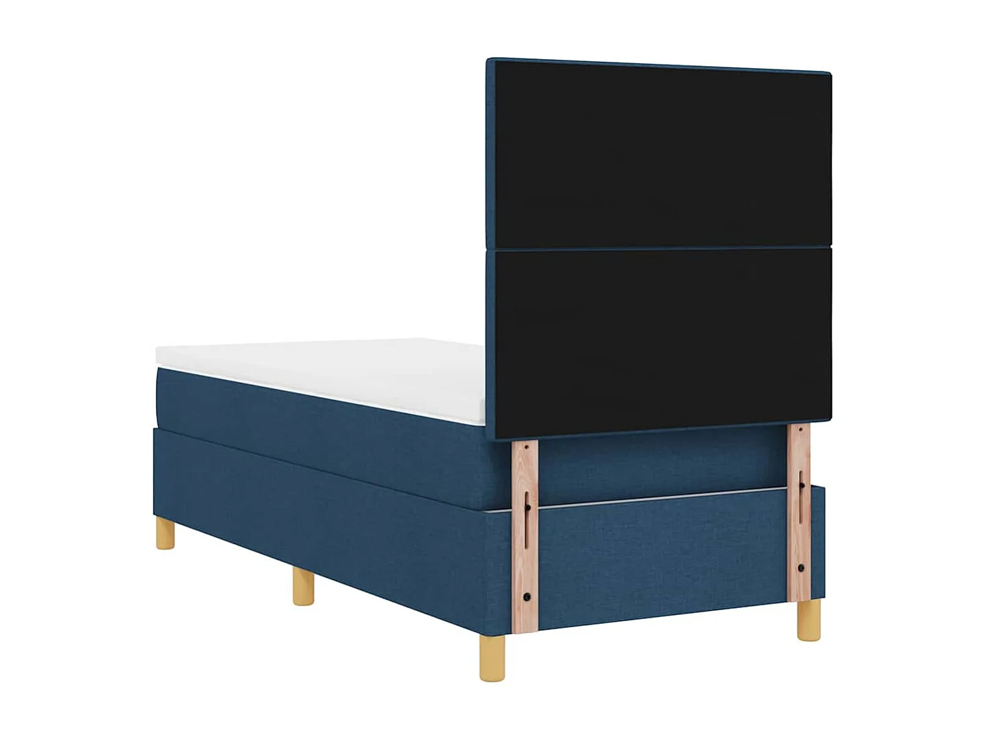 Lit à ressorts avec matelas Bleu 90 x 190 cm tissu