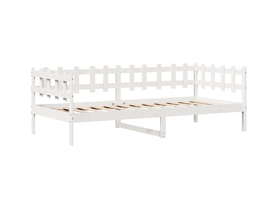 Lit de jour et tiroirs sans matelas blanc 90x200 cm bois massif