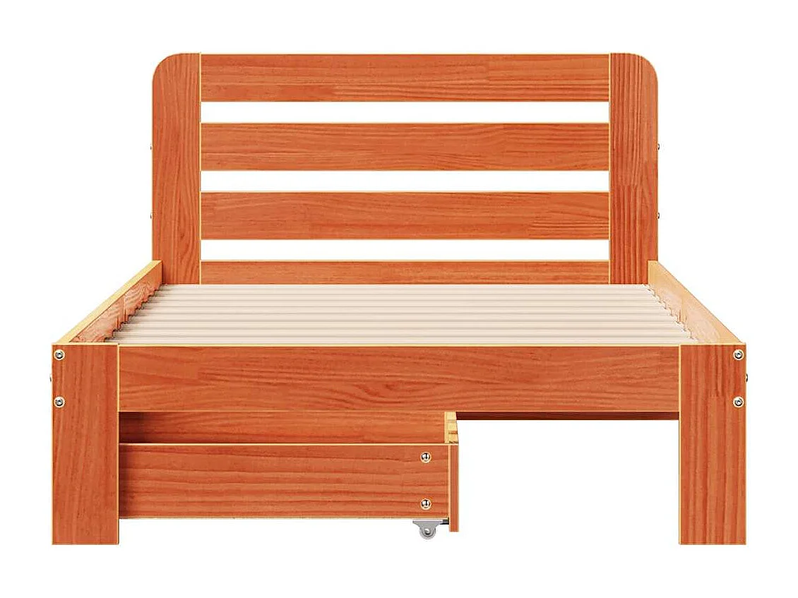 Cadre de lit sans matelas cire marron 90x190 cm bois pin massif