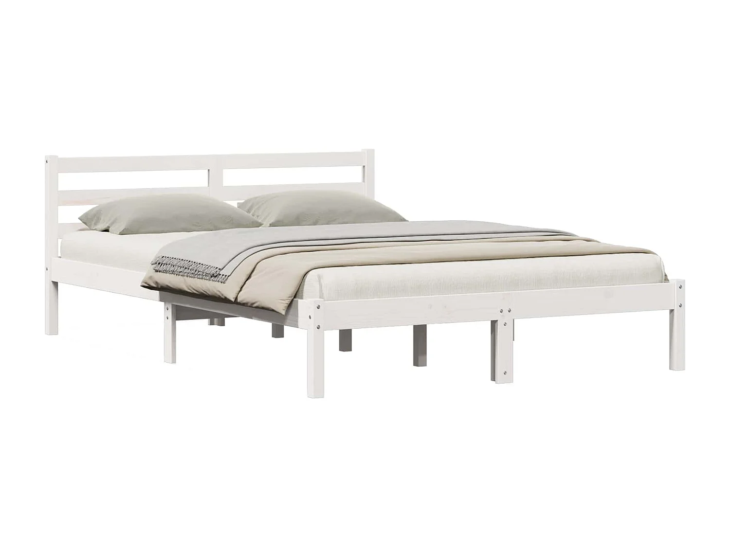 Struttura del letto con testiera Bianco 208.6 x 157.6 x 69.4 cm