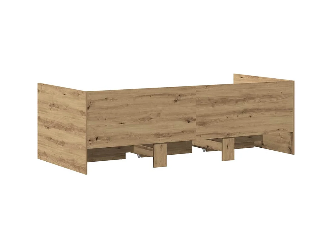Tagesbettgestell mit Schubladen Eiche handwerklich 90 x 200 cm