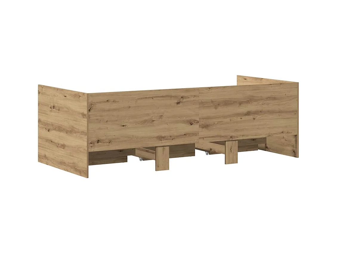Tagesbettgestell mit Schubladen Eiche handwerklich 90 x 200 cm