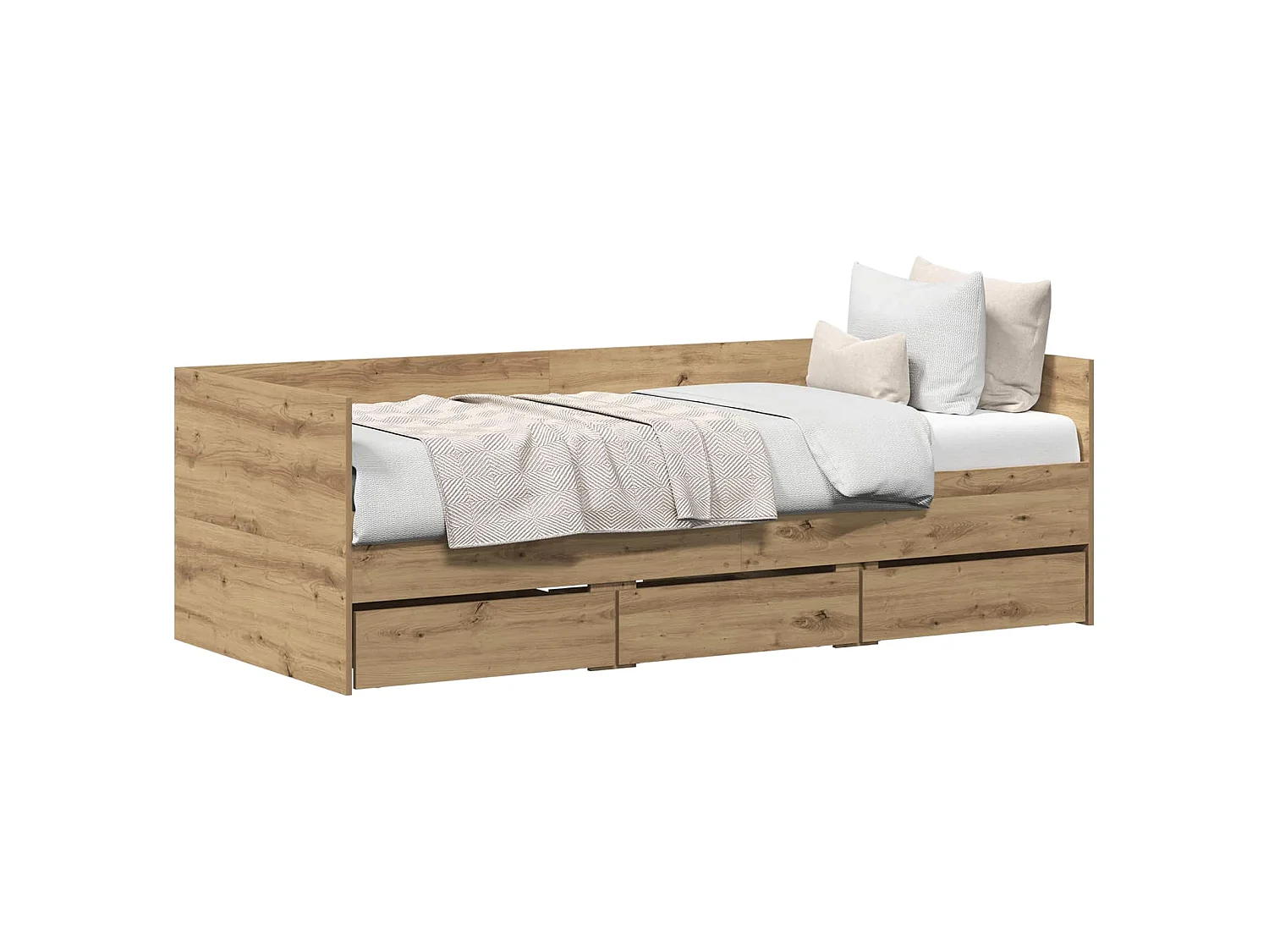 Cama de día Roble artesanal 90 x 200 cm Madera contrachapada