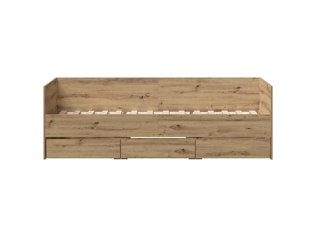 Cama de día Roble artesanal 90 x 200 cm Madera contrachapada