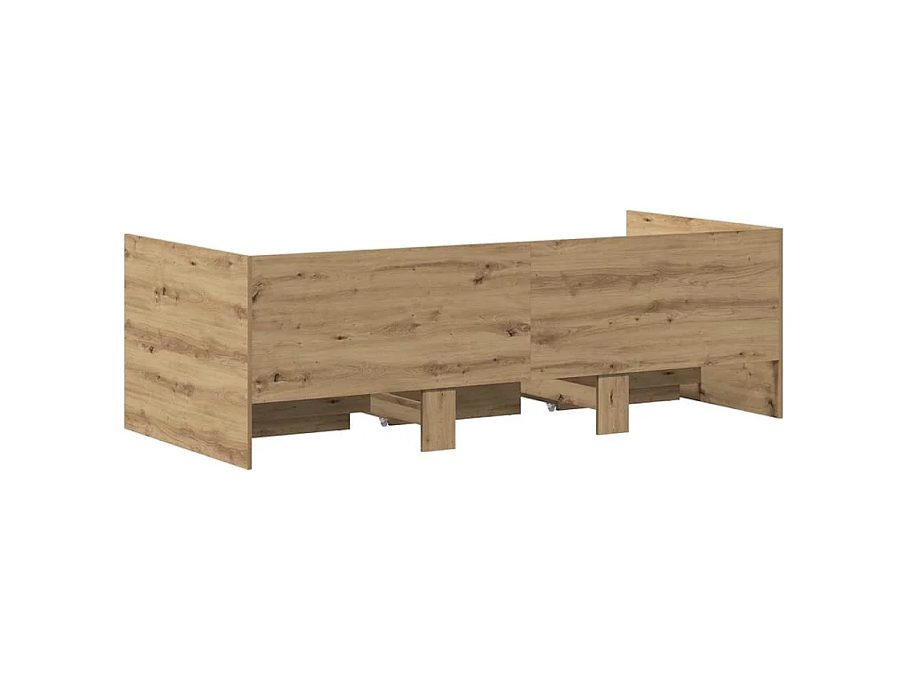Cama de día Roble artesanal 90 x 200 cm Madera contrachapada