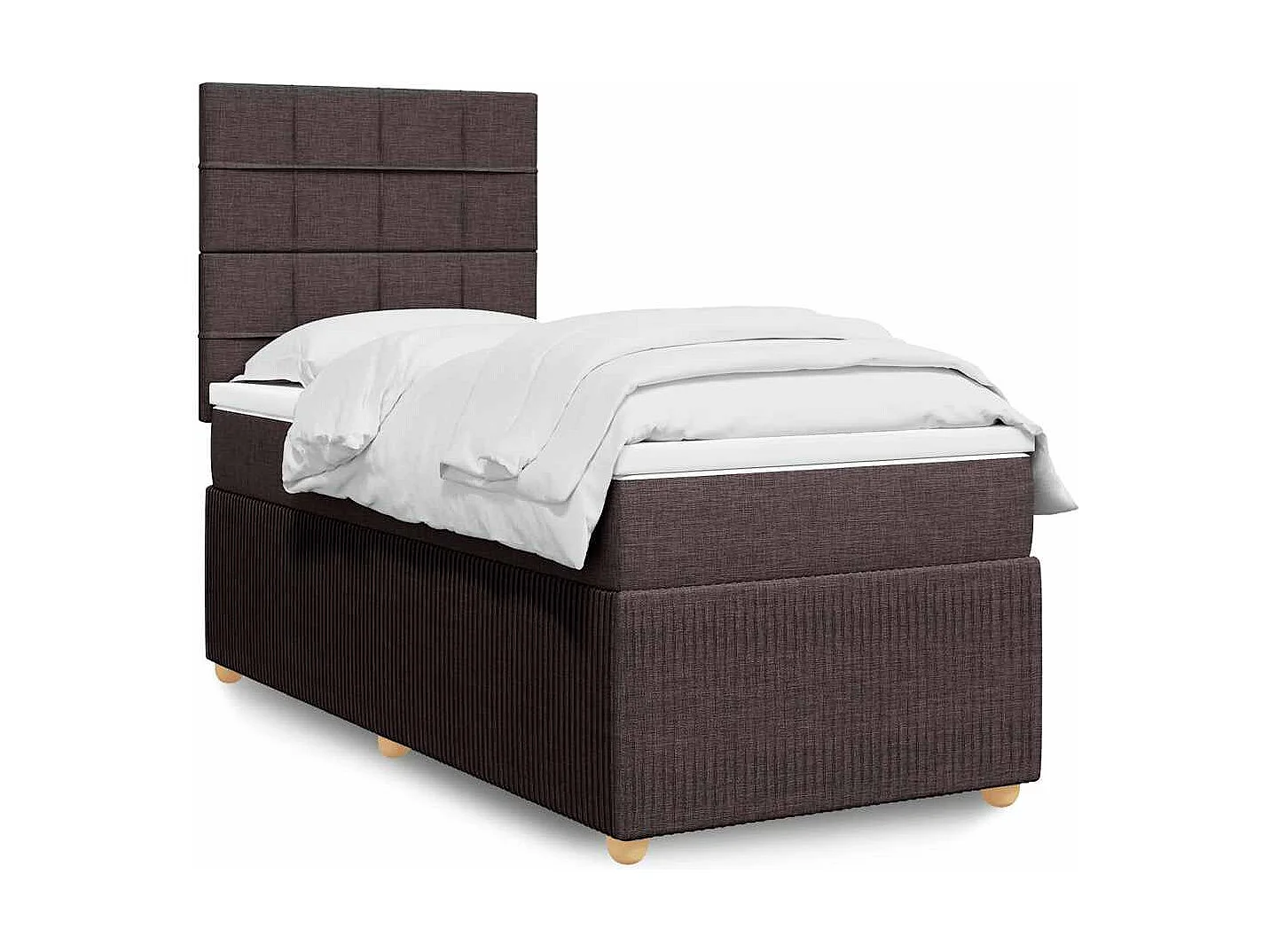 Boxspring met matras stof donkerbruin 100x200 cm