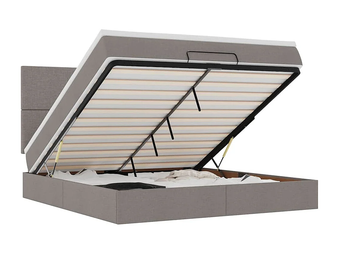 Ottoman bed met matras 160x200cm stof taupe
