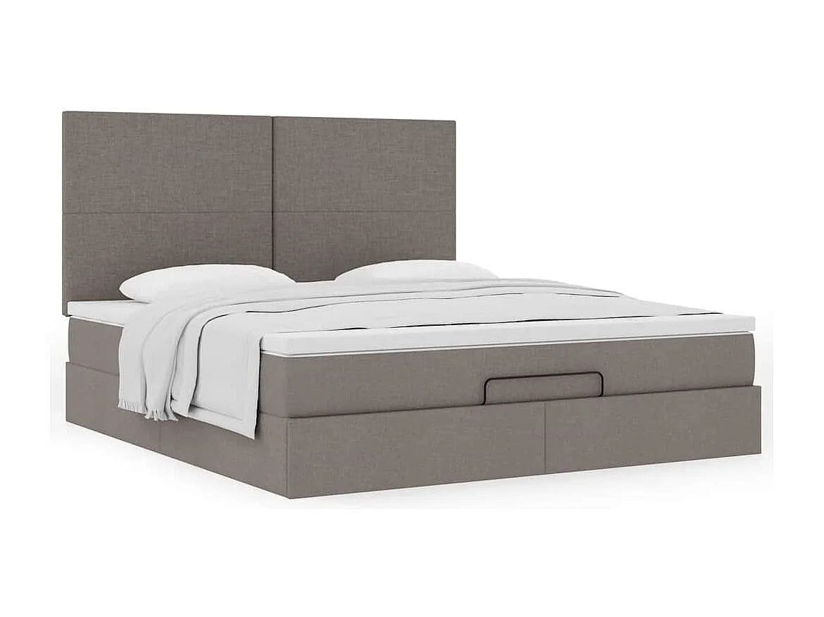 Ottoman bed met matras 160x200cm stof taupe