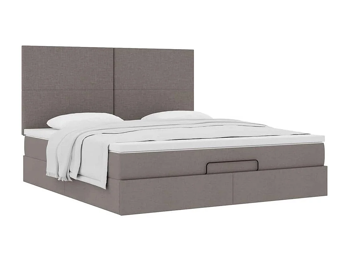 Ottoman bed met matras 160x200cm stof taupe