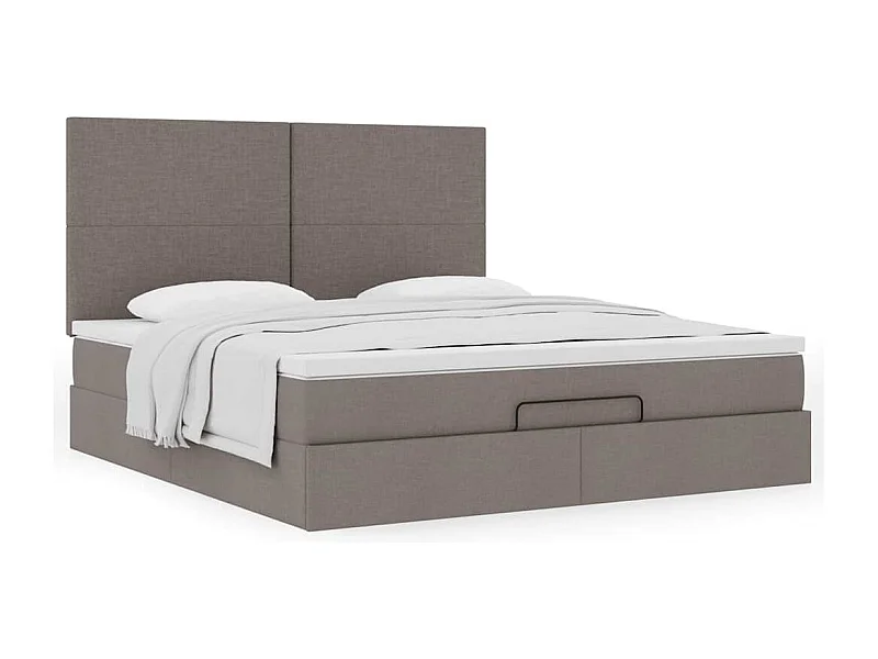 Ottoman bed met matras 160x200cm stof taupe