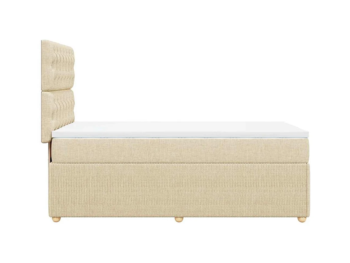 Boxspringbett mit Matratze Creme 90x200 cm Stoff