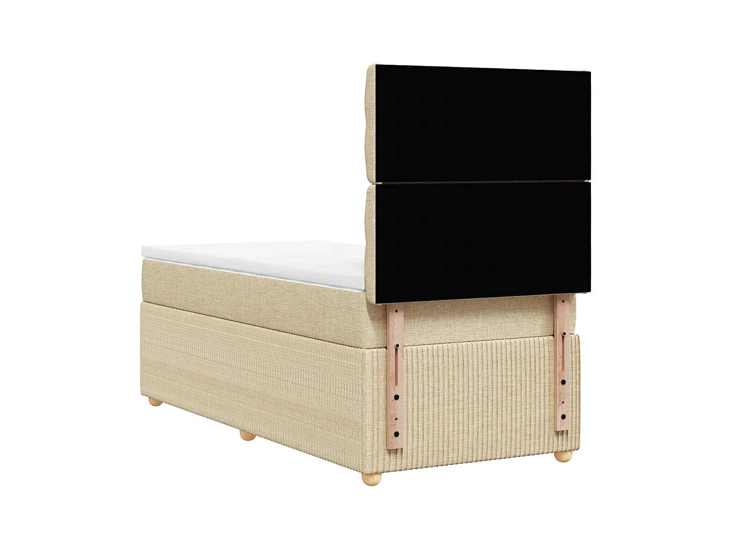 Boxspringbett mit Matratze Creme 90x200 cm Stoff