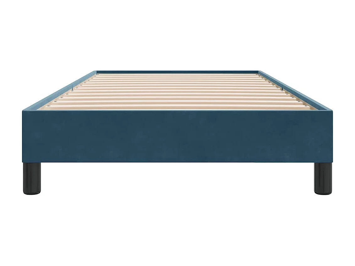 Cadre de lit sans matelas bleu foncé 100x210 cm velours