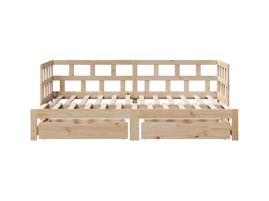 Tagesbett Ausziehbar mit Schubladen ohne Matratze 90x200 cm