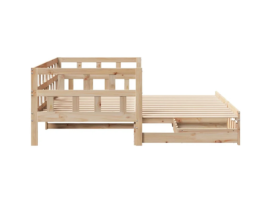 Tagesbett Ausziehbar mit Schubladen ohne Matratze 90x200 cm